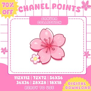 Sakura Channel Points-ikoner | Rosa körsbärsblommor Twitch-emojis (digital nedladdning)