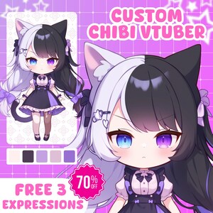 CUSTOM CHIBI VTUBER | Custom Vtuber Model, Vtuber Character, Vtuber Design,live2d model , Anime Art, Anime Character