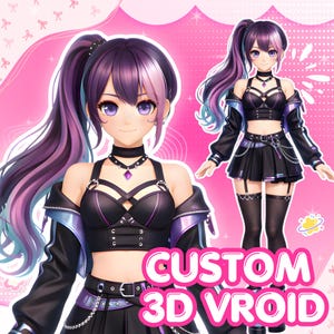 Custom 3D VTuber Avatar | Live2D to VRoid Conversion | Anime Style Rigging (Unity/VRChat)