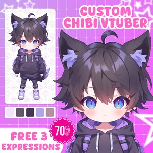 CUSTOM CHIBI VTUBER | Custom Vtuber Model, Live2D model, Vtuber Design, Vtuber Character, Anime, Chibi Vtuber Model, Anime Character
