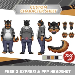 リファレンスシート - ファーリー / アントロ / ファーソナ / カスタムキャラクターイラスト [あなたのキャラクター]