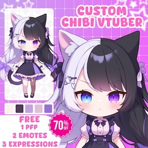 CUSTOM CHIBI VTUBER | Benutzerdefiniertes Vtuber-Modell, Live2D-Modell, Vtuber Design, Vtuber-Charakter, Anime Art, Anime-Charakter, Chibi Vtuber-Modell