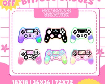 Twitch Controller Sub Badges: 6 Gaming Icons Pack (18x18 36x36 72x72 Digital Download)