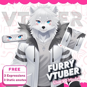 Aangepast harig Vtuber-model | Live2D VTuber-opdracht, ontwerp en rigging voor streamer