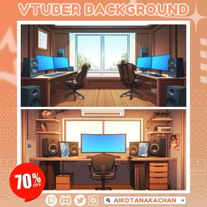 Custom Vtuber Background | Twitch Overlay, aesthetic room Background for vtuber, Vtuber Assets, Youtube, Vtuber Room Stream Package
