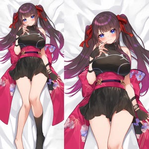 Custom Dakimakura Anime Art Commission Dakimakura Body Pillow Cover for Waifu, Husbando, OC, SFW, Vtuber, Furry Art, Couple, Fan Art