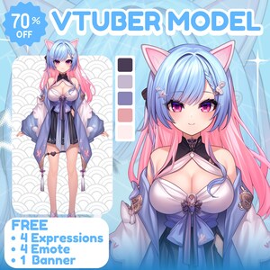 Modelo Vtuber personalizado para uso comercial para design de personagens de anime Vtuber Live2D e Vtuber masculino e feminino pronto para uso em seu stream