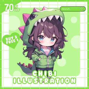 CUSTOM CHIBI CHARACTER | Chibi Commission | Chibi Illustration | Couple Chibi | Chibi Anime | Cute Anime Chibi | Chibi Anime | Chibi Discord
