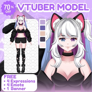 Aangepast Vtuber-model Live2d-commissie | Voor commercieel gebruik | Vtuber-model | Live2D-model | Vtuber-model dames en heren | Live2d-rigging