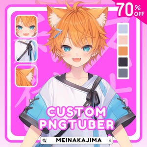 Cute PNGTuber Model | Wolf Boy PNGTuber Premade Model | VeadoTube Model | PNG Tuber | Vtuber | GIFTuber | Discord | Twitch | OC Adopt M01