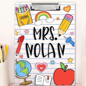 Personalized Teacher Gifts, Custom Acrylic Clipboard With Teacher Name, Elements Teacher Clipboard, Back To School Teacher Appreciation Gift