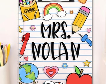 Personalized Teacher Gifts, Custom Acrylic Clipboard With Teacher Name, Elements Teacher Clipboard, Back To School Teacher Appreciation Gift