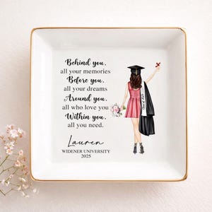 Personalized Graduation Gift For Her, Custom Graduation Jewelry Dish, Class Of 2026 Grads Gift For Daughter, Jewelry Ring Holder For Girls