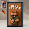 Personalized Dad Gift for Father's Day – Best Dad Ever Photo Action Figure Acrylic Block, Gift for New Dad