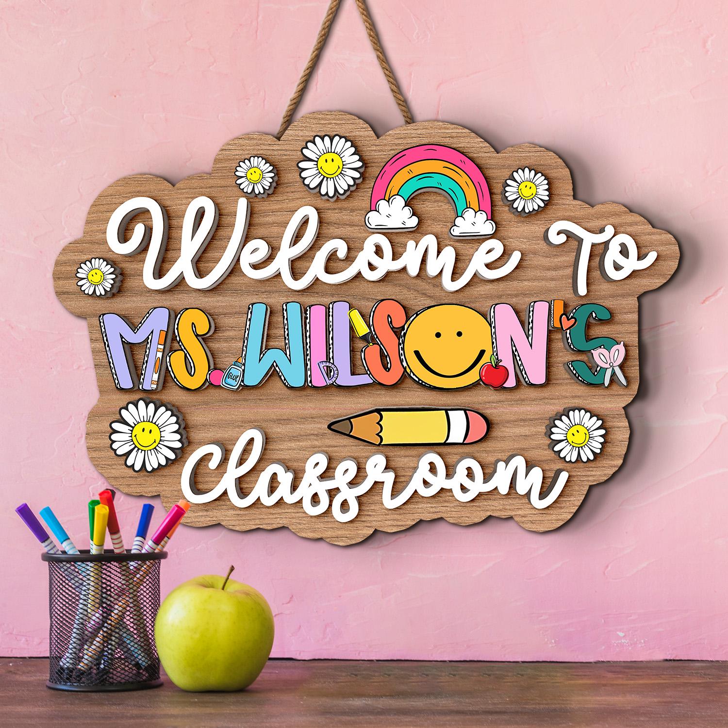 Personalized Teacher Gift, 3D Teacher Door Hanger, Classroom Welcome ...