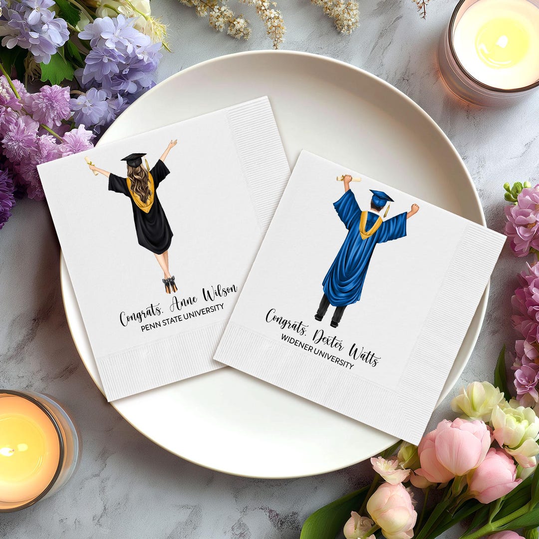 Custom Class of 2026 Graduation Napkins: Graduation Party Favors Decor ...