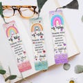 Personalized Teacher Appreciation Gift, Rainbow Teacher Bookmark, Custom End Of School Year Teacher Bookmark, Thank You Gift For Teacher