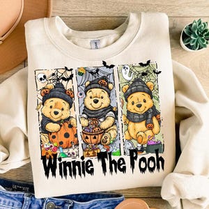 Retro Halloween Spooky Bear Shirt, Cartoon Halloween Tee, Spooky Ghost Bear And Friends Hoodie, Trendy Cartoon Halloween Shirt Design