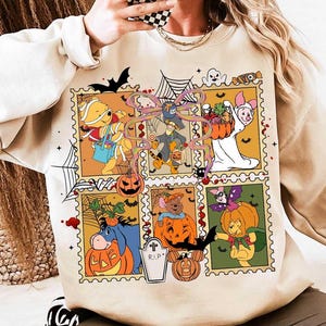 Halloween Cute Bear Sweatshirt, Cute Bear Shirt, Retro Halloween Tshirt, Cozy Season Shirt, Pooh Bear Halloween Shirt, Honey Bear Fall Gift