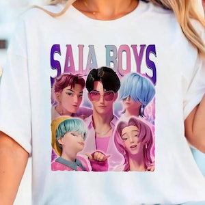 Kpop Saja Boys Shirt, Saja Boys Fan T-shirt, Kpop Demon Hunters Sweatshirt, Demon Hunters Merch, Kpop Huntrix Pin Tee