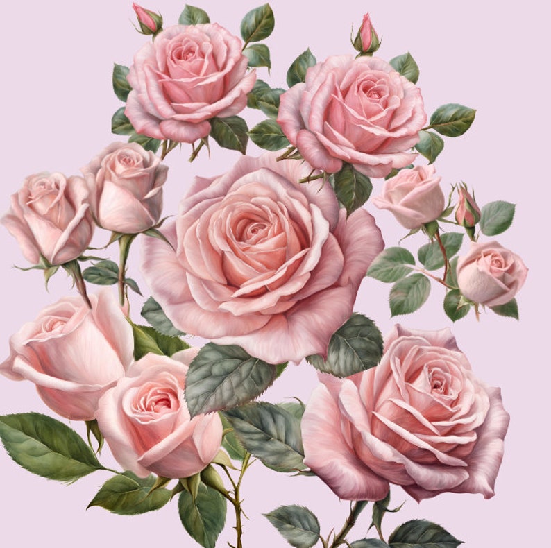 20 Pink Roses Clipart, High Quality, PNG, SVG, Transparent Background ...