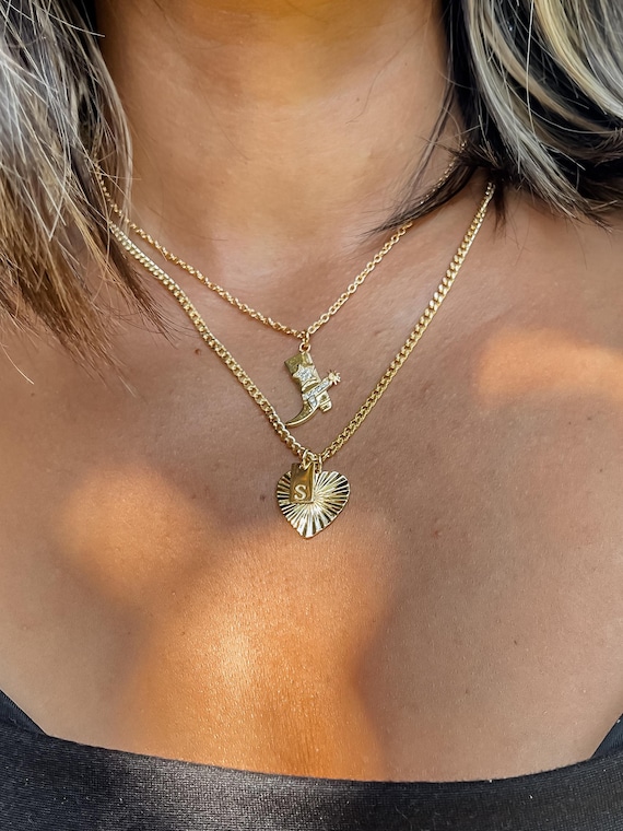 Custom Gold Chain Dangle Charm Pendant Necklace