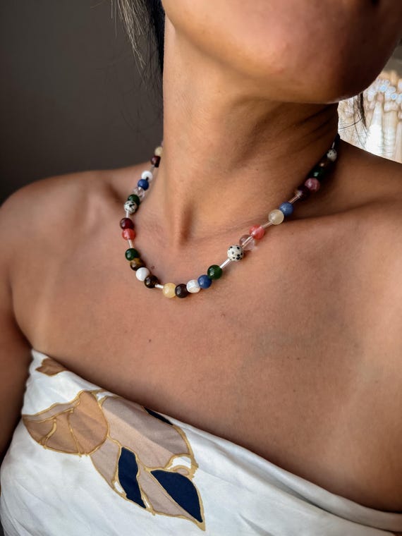 Boho Rainbow Beaded Necklace