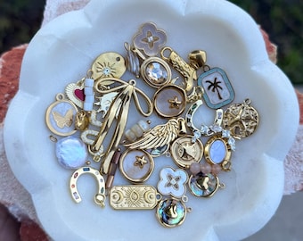 Individual 18k Gold Charms for Carabiner, Clasp, Journal