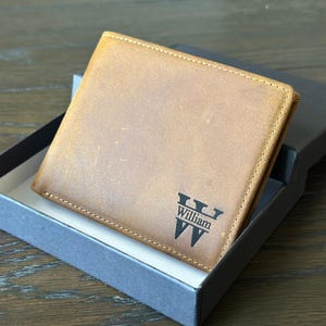 Regalo del día del padre, billetera para hombres, billetera personalizada, regalo de aniversario para él, regalo grabado personalizado para él/papá/esposo/novio, graduación