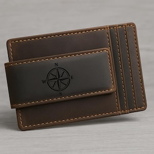 Tarjetero magnético personalizado para papá, regalo para el Día del Padre, clip magnético para billetes, billetera grabada para hombre, regalo para cumpleaños, padrinos de boda o graduación.