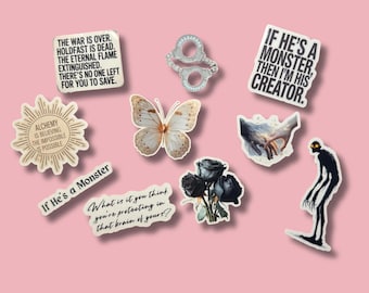 Bookish Fantasy Sticker Pack – 10 Waterproof Vinyl Decals for Dark Romance & Fandom Readers