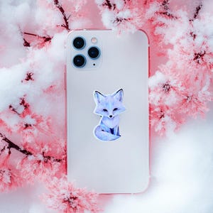 Celestial Fox Sticker – Starry Night Vinyl Decal for Journals, Laptops & Fantasy Fans