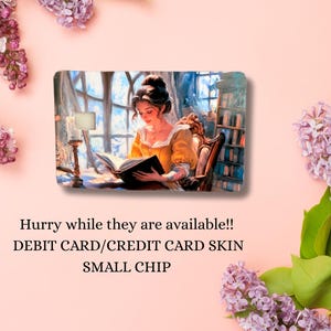 Diseño de tarjeta de débito Belle: estética romántica para lectores / Vinilo de cuento de hadas para amantes de la lectura / Regalos para ella / Ideas de regalos únicas