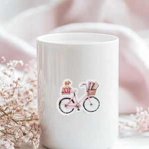 Adesivo in vinile con bicicletta – Grazioso adesivo in vinile per diari e computer portatili