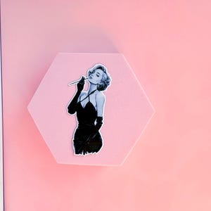Old Hollywood Glamour Sticker: Retro Actress Matte Decal