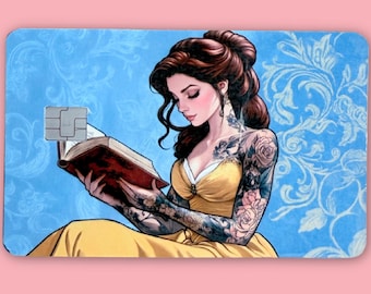 Getatoeëerde prinses betaalpas skin | Romantasy leesgrage vinyl sticker | Booktok Reader Cadeau voor haar