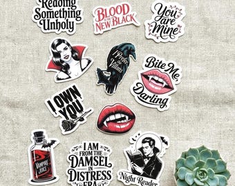 Dark Romance Sticker Pack: Smutty Booktok, Villain Era (10 Waterproof Vinyl Stickers)