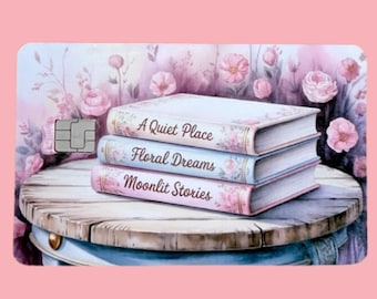 Debetkaart skin, leesbare kaartomslag, Cottagecore Reader-vinyl, sticker Romantasy-portemonnee