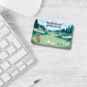 Lustige Golf Dad Debitkarten-Haut - Personalisierbarer Vinyl-Geldbörsen-Aufkleber für den Vatertag