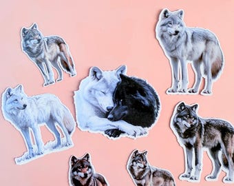Realistic Wolf Stickers Pack: Vinyl Decals for Laptop, Water Bottle
