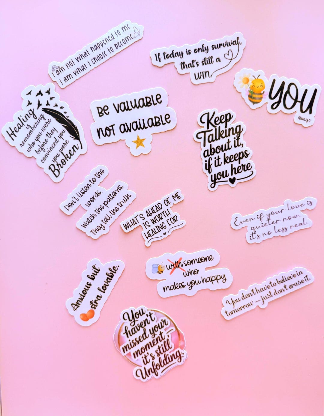 Mental Health Sticker Pack: Self-care Affirmations, Waterproof Vinyl ...