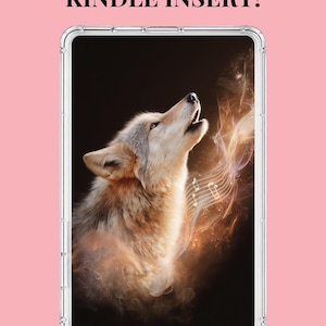 Howling Wolf Kindle Insert: Dark E-Reader Art