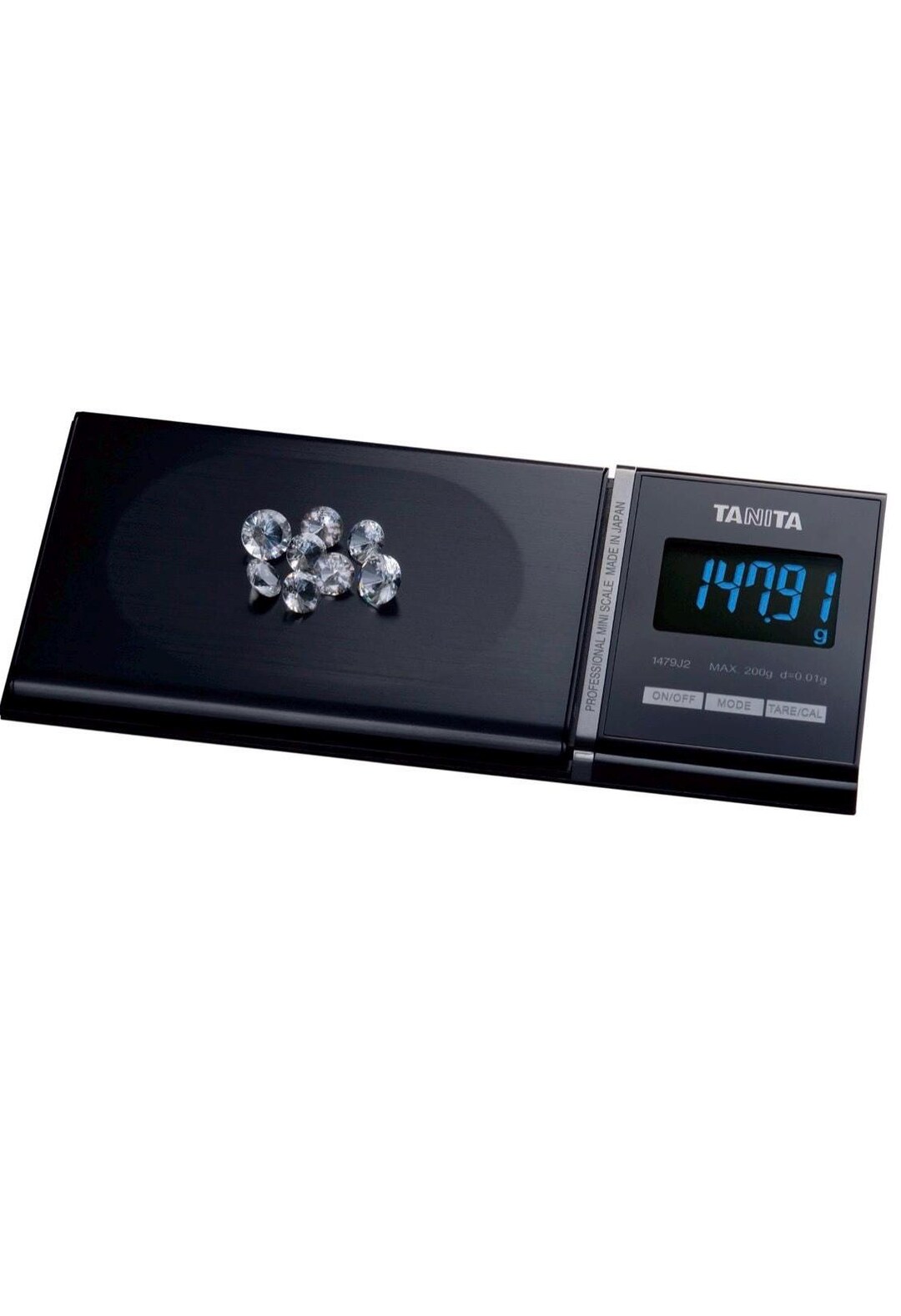 thumbnail image 2 of Tanita 1479J2 Digital Mini Pocket Scale – 200g X 0.01g Precision Scale For Jewelry, Black 2 of 6