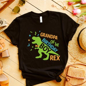 Personalized Dinosaur Birthday Boy Shirt | T-Rex Custom Name Bday Tee | Family Matching Dino Party Shirt | Kids Dinosaur Gift Shirt