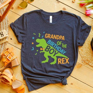 Personalized Dinosaur Birthday Boy Shirt | Custom T-Rex Party Shirt | Family Matching Dino Shirts | Custom Name Birthday Boy Shirt