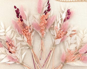 Recuerdos de boda con flores secas – mini ramos – decoración de mesas de boda boho – ramos de flores secas – decoración de boda con flores secas