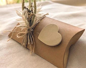 Caja de regalo con flores secas – embalaje de regalo natural – pequeño obsequio – embalaje de regalo con tarjeta y dinero – sostenible