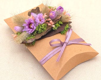 Envoltorio de regalo con dinero y flores secas – Envoltorio para certificado de regalo – Caja de regalo pequeña – Una idea de regalo encantadora – Natural y hecho a mano