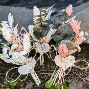 Trockenblumen Sträuße Klein 3er Set - Tellerdekoration & Gastgeschenk