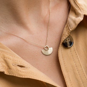 Semi circle pendant necklace clearance